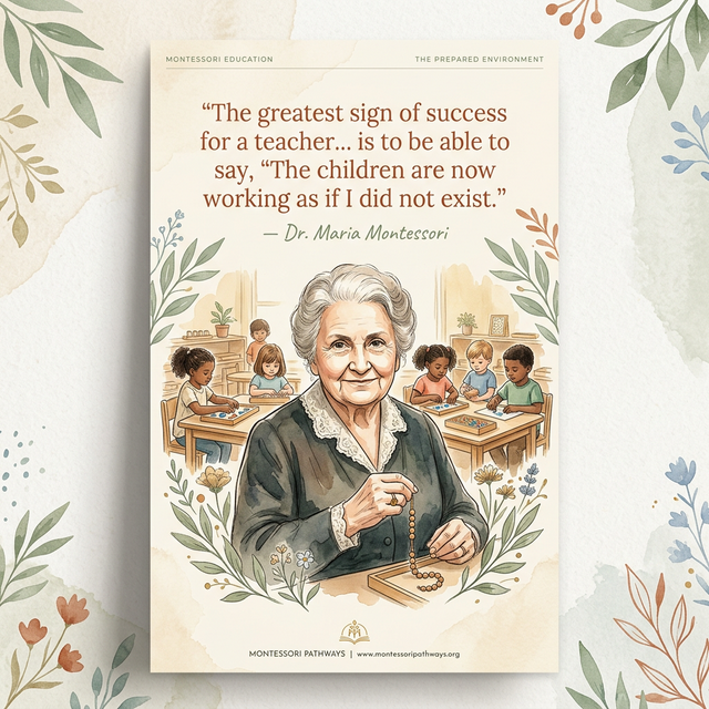 Quote by Dr. Maria Montessori - The greatest sign of success for a teacher is to be able to say, 'The children are now working as if I did not exist.'